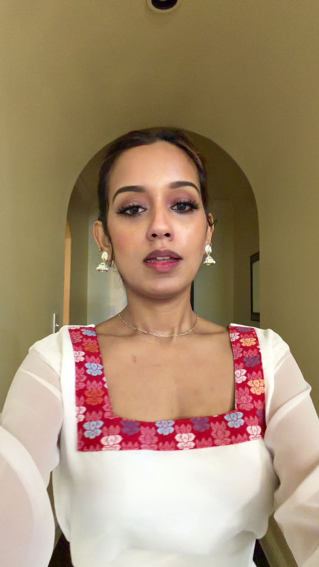 White Newari Kurthi Top