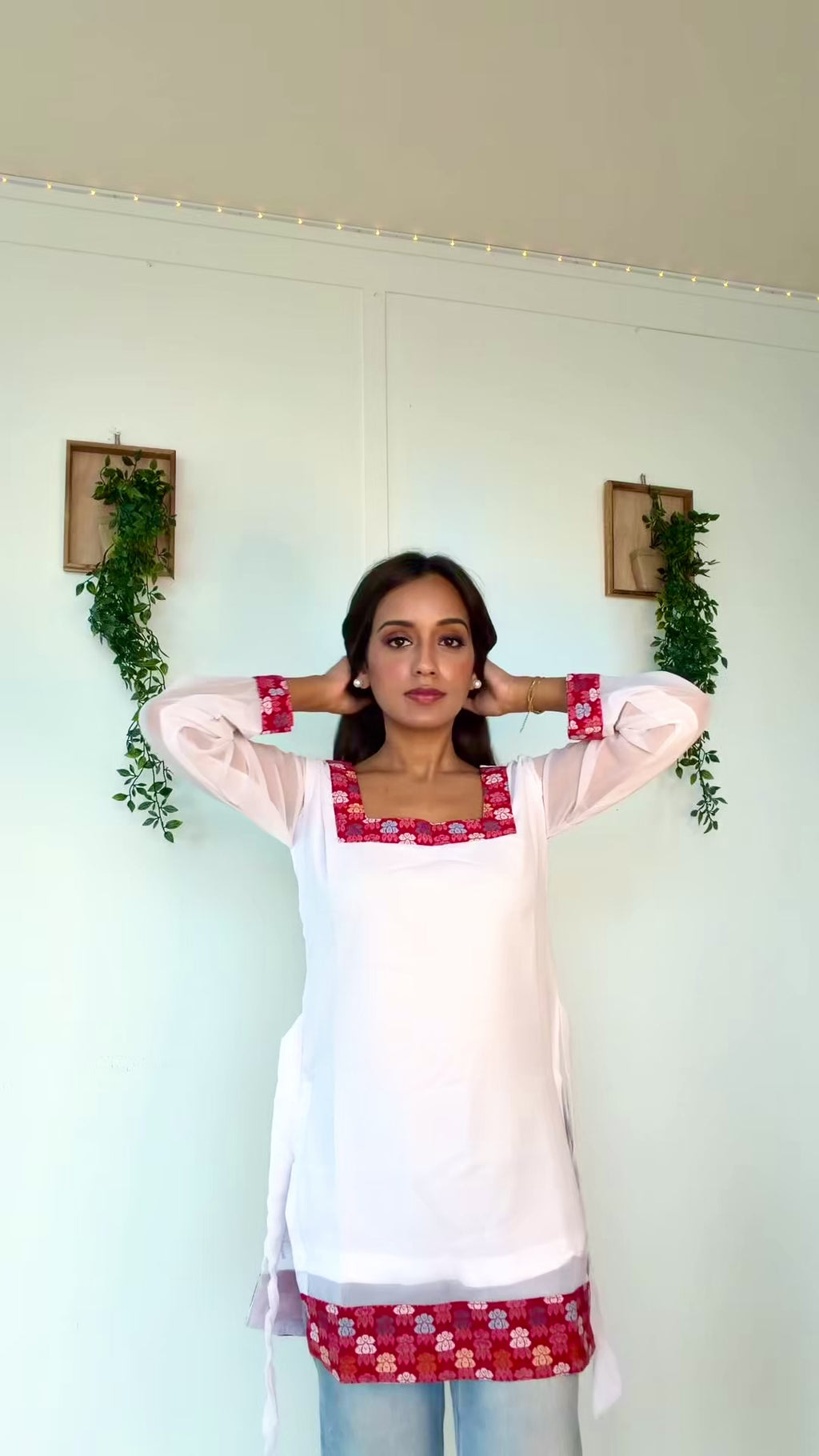 White Newari Kurthi Top
