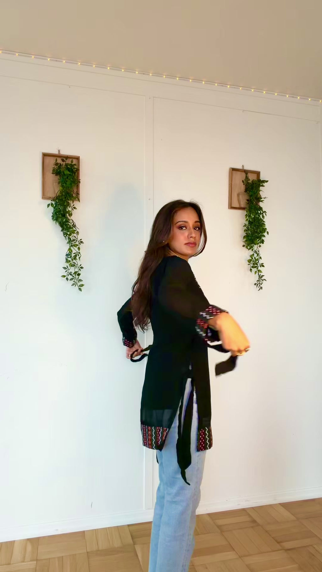 Black Newari Kurthi Top